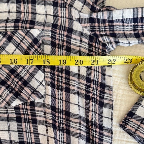 William Rast Checkered Button Down Shirt - Navy and White - Picture 9 of 10